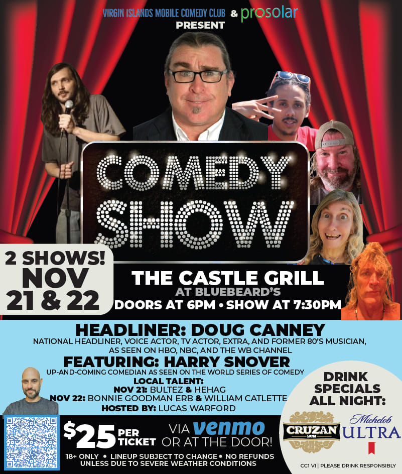 Virgin Islands Comedy Club performs at the Castle Grill in Bluebeards Castle on St. Thomas